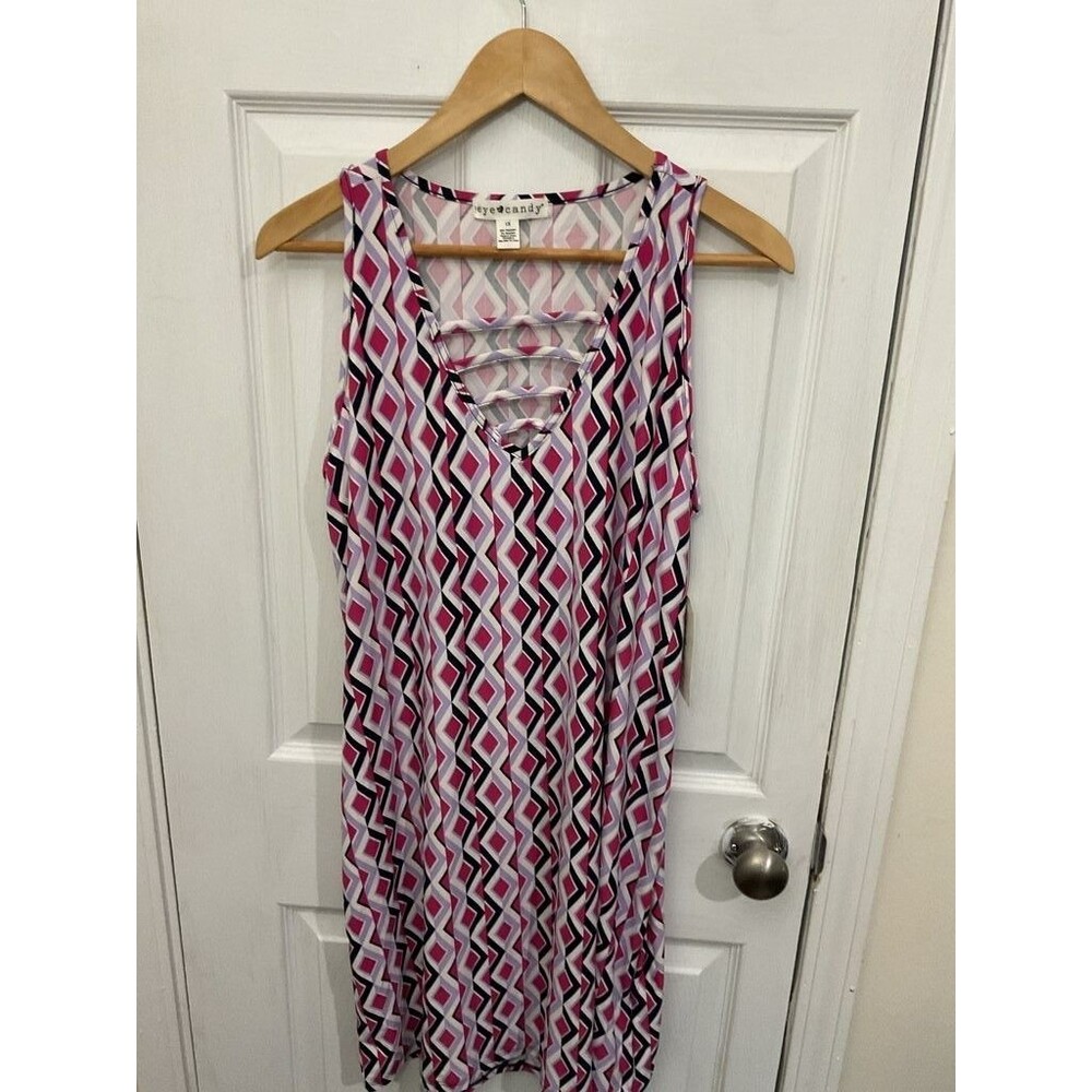 Eye Candy Sleeveless Geometric Print Dress